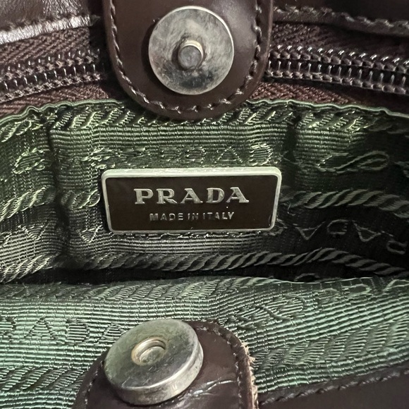 Authentic Prada Brown Leather Shoulder Bag - EUC - Picture 9 of 11